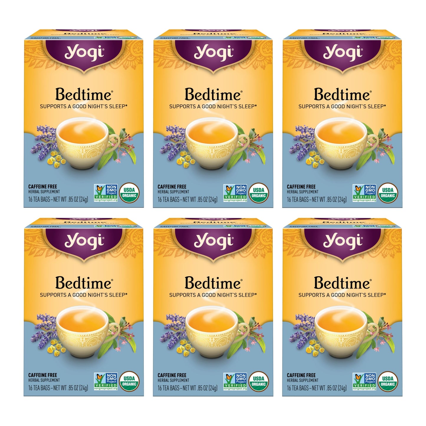 Yogi Bedtime Tea, 16 Tea Bags (Pack of 6)