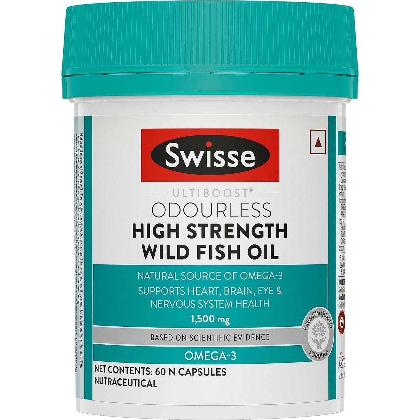 Swisse Fish Oil with 1500mg Omega 3 - (60 Capsules, One Capsule Per Serving)