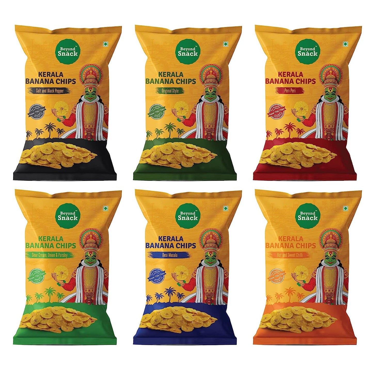 Beyond Snáck Kerala Banana Chips- 6 flavours Combo 600gms (6 x 100 g)