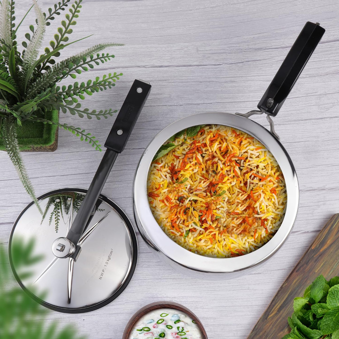 Vinod Europa Stainless Steel Inner Lid Pressure Cooker - 3 Litre | Handi Shape | Sandwich Bottom Cooker | Induction and Gas Base | ISI and CE certified - 2 Years Warranty