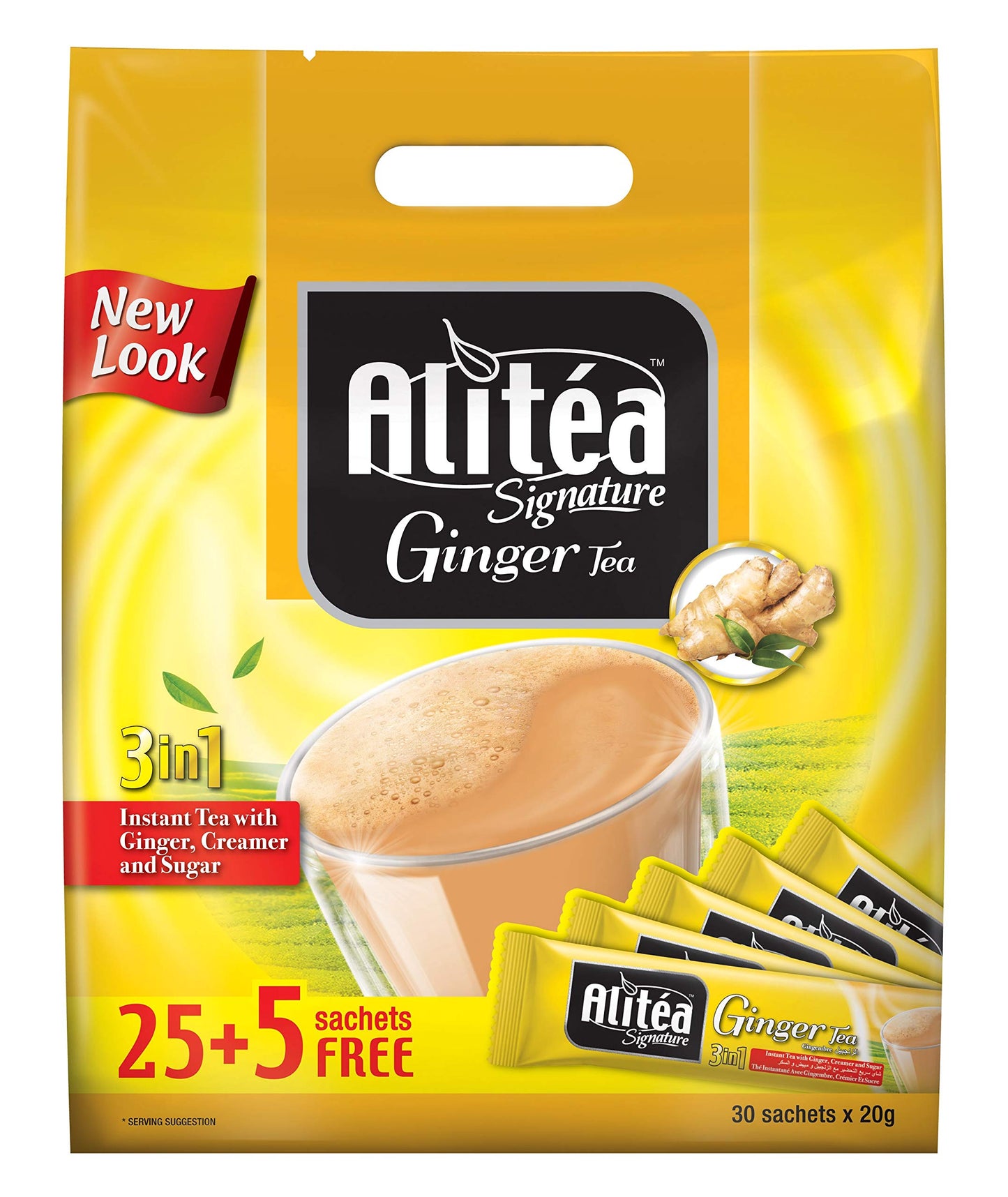 Alitea Signature Ginger Premix Instant Tea 3 in 1, (30 Sachets x 20gms)- 600gms