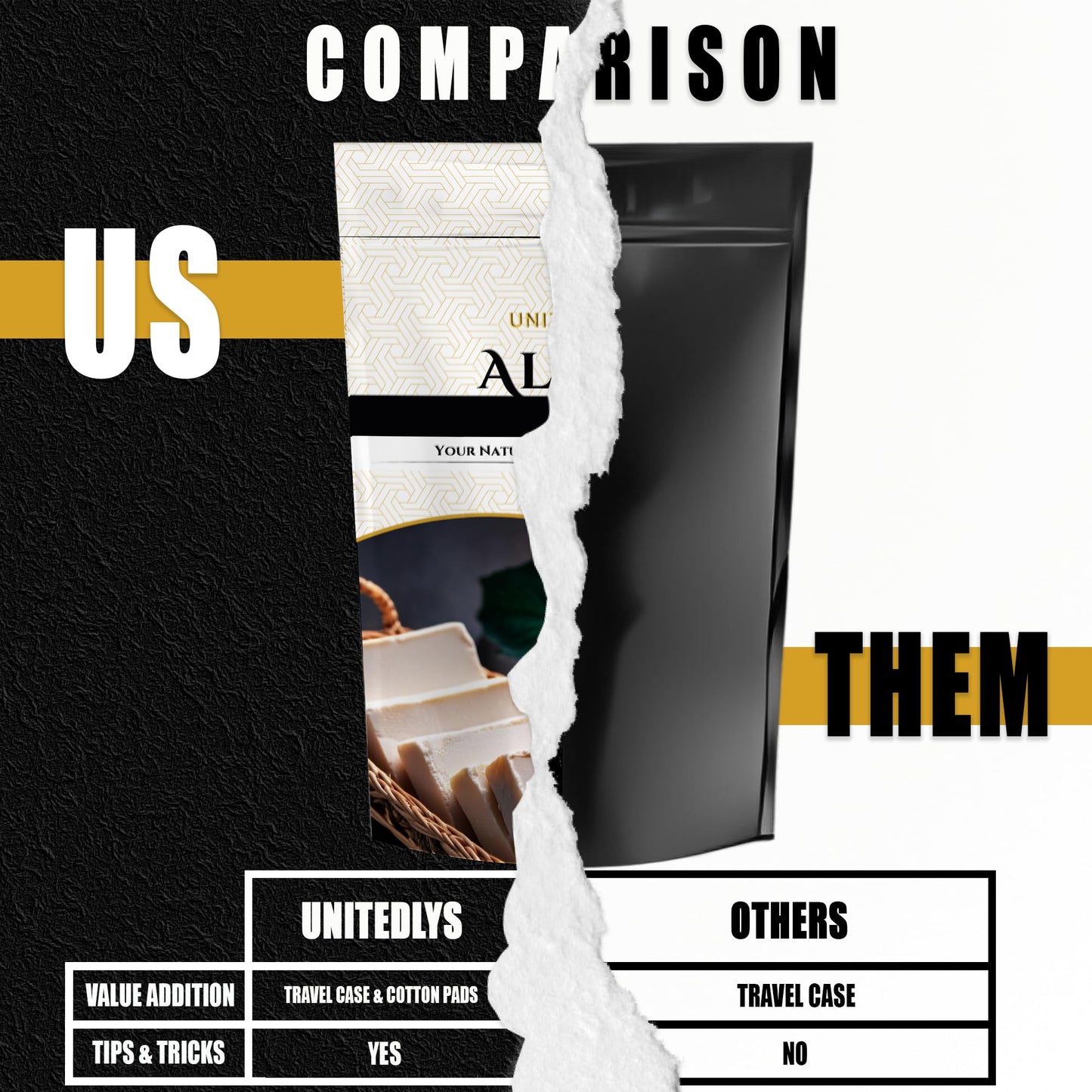 Unitedlys Alum Stone Bar 100g with Travel Case| Natural Fitkari Stone for Skin Tightening & Water Purification | Crystal White Alum Bar for Underarms & Shaving | Gentle & Effective Phitkari Stone Bar