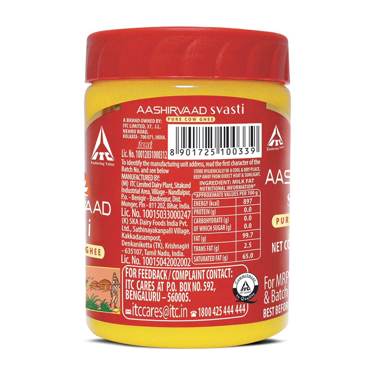 Aashirvaad Svasti Pure Cow Ghee - Desi Ghee with Rich Aroma - 500mL