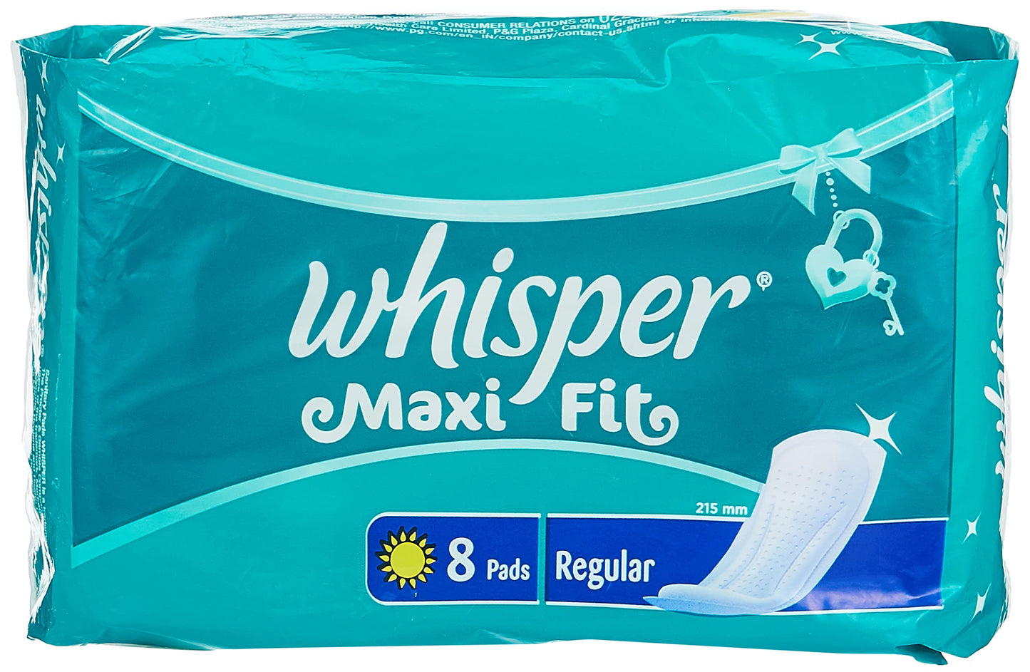 Whisper Maxi Nights Sanitary Pads for Women, Regular, 8 Napkins