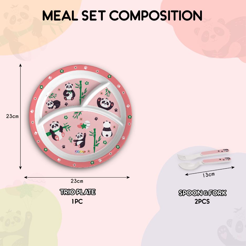 Bamboo Buddies Kids Melamine Meal, Set of 3