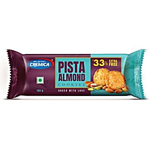 10x Mrs Bector’S Cremica Pista Amlond Cookies, 100G each, Pack Of 10