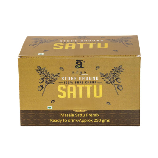 Adya Organics Sattu Premix | Instant Sattu Drink Mix with Jaggery & Spices | 100% Natural & Healthy | Quick Energy Booster for Summer | No Chemicals or Preservatives | 250g Pack