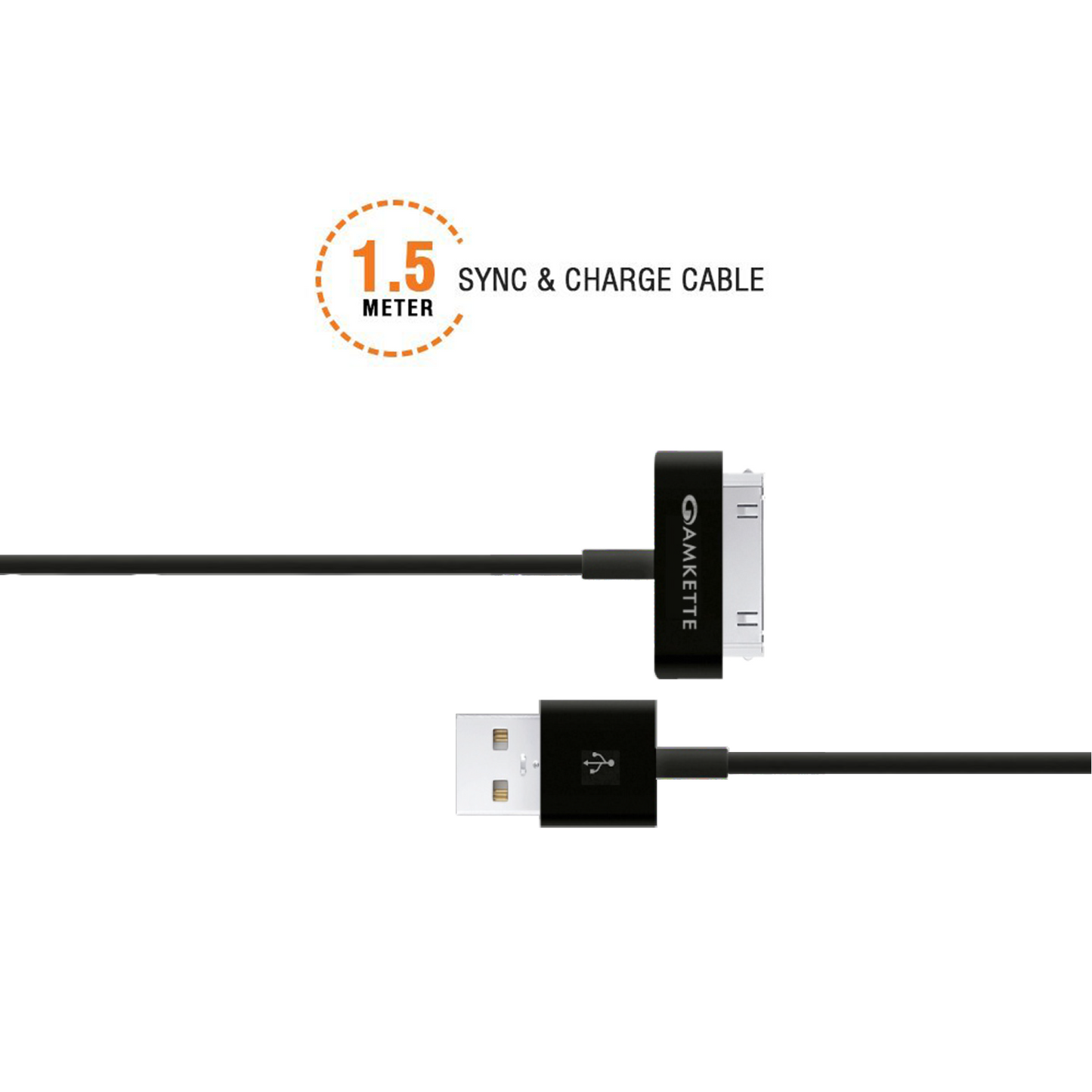30 Pin iPhone/iPad Flat USB Cable (1.5m)