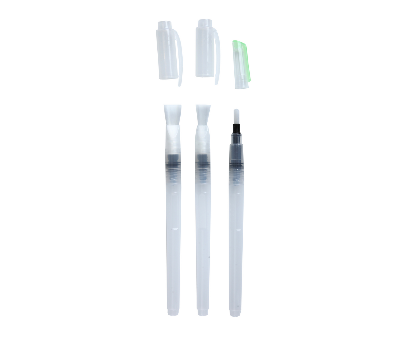 Brustro Aqua Squeeze Leak Proof Watercolour Brush Pen Flat, Small,Medium,Large (Assorted) - Pack of 3