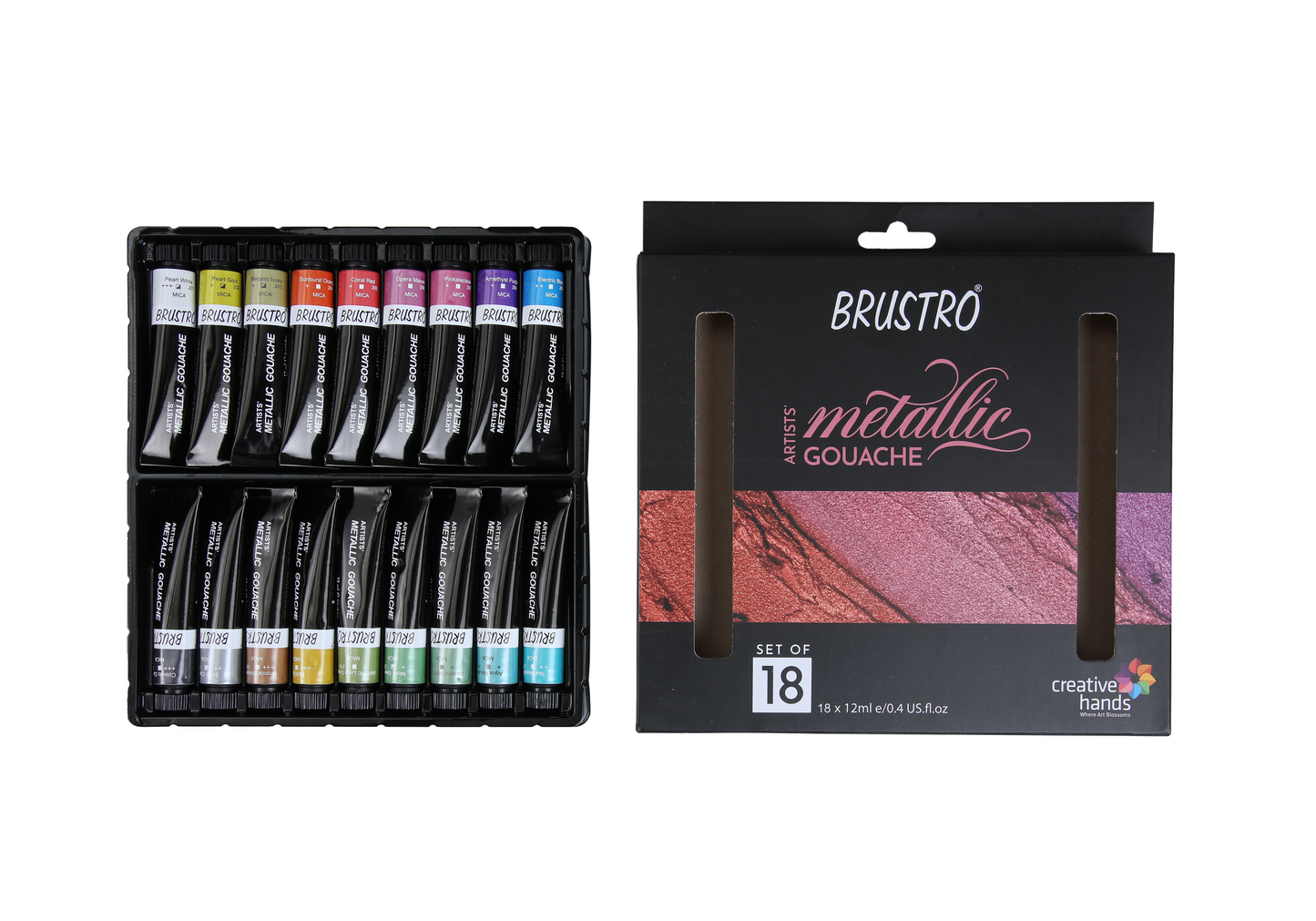 Brustro Artists' Metallic Gouache Set of 18x12ml