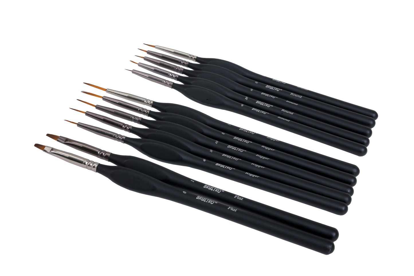 BRUSTRO Artists Watercolours & Acrylics Miniature Brush Set of 12 with Free Brush Holder and BRUSTRO Artist 25% Cotton Watercolour Pad Cold Pressed 200 GSM A4 Pad 20 Sheets