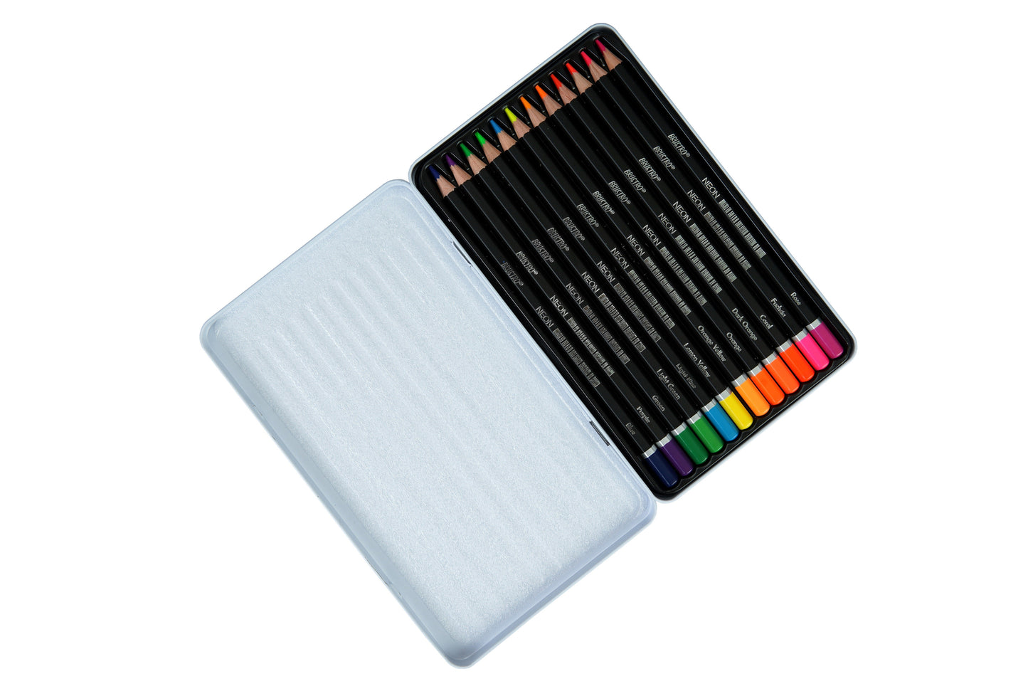 Brustro Neon Pencils Set of 12 (in Elegant tin Box)