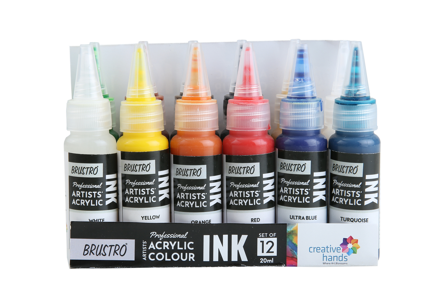 Brustro Professional Artists' Acrylic Ink Set of 12 x 20ml