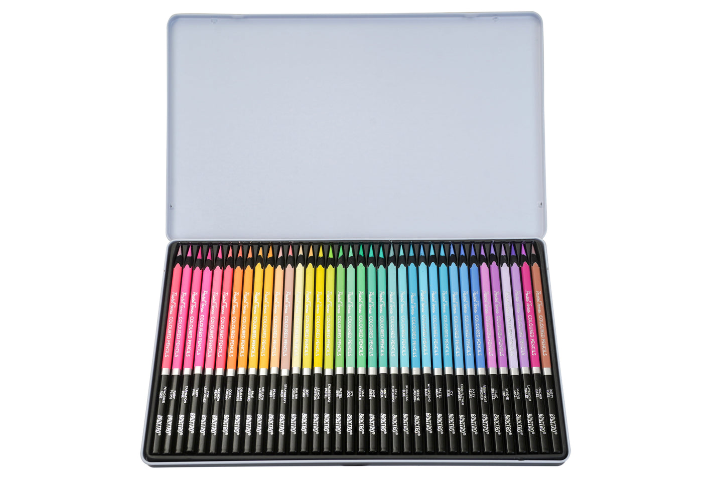 BRUSTRO Artist's Coloured Pencils Pastel Tone Set of 36 (in elegant tin box)