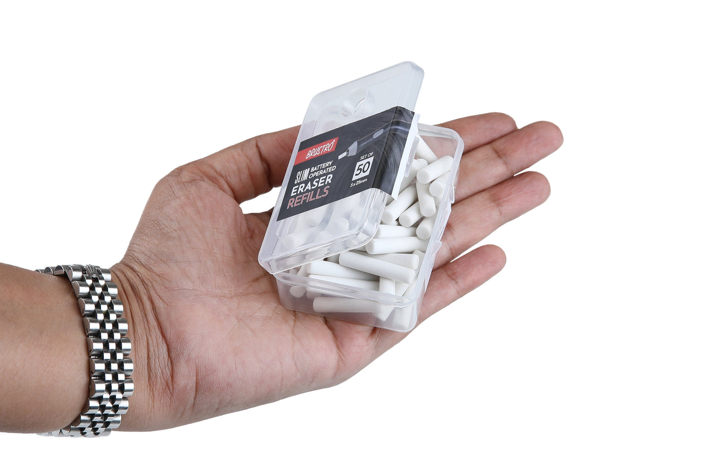 Brustro Slim Battery Operated Eraser Refills - 50 Pieces of 5x25mm
