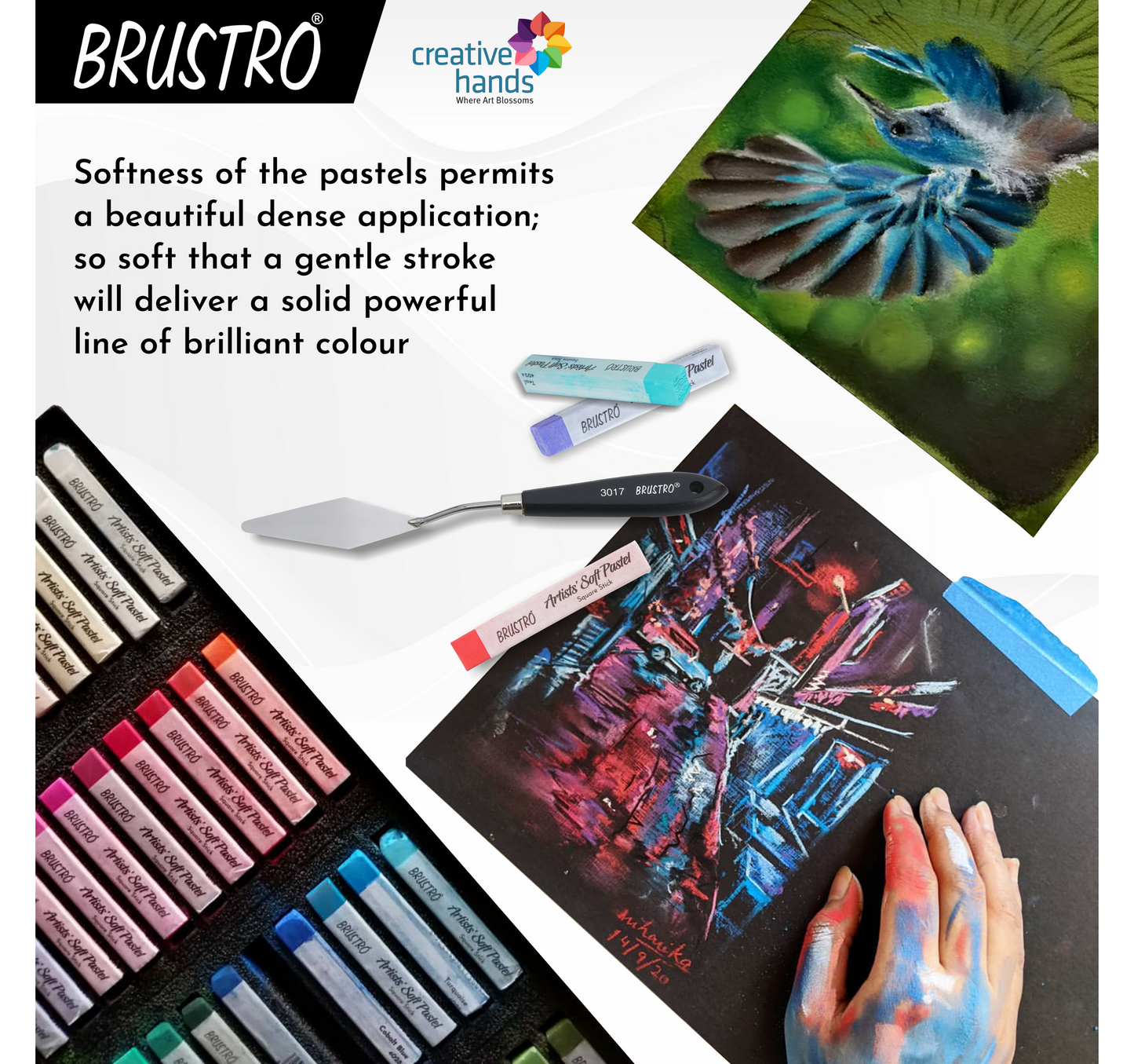 Brustro Artists Soft Pastels Set of 48 with Drawing Pad A4