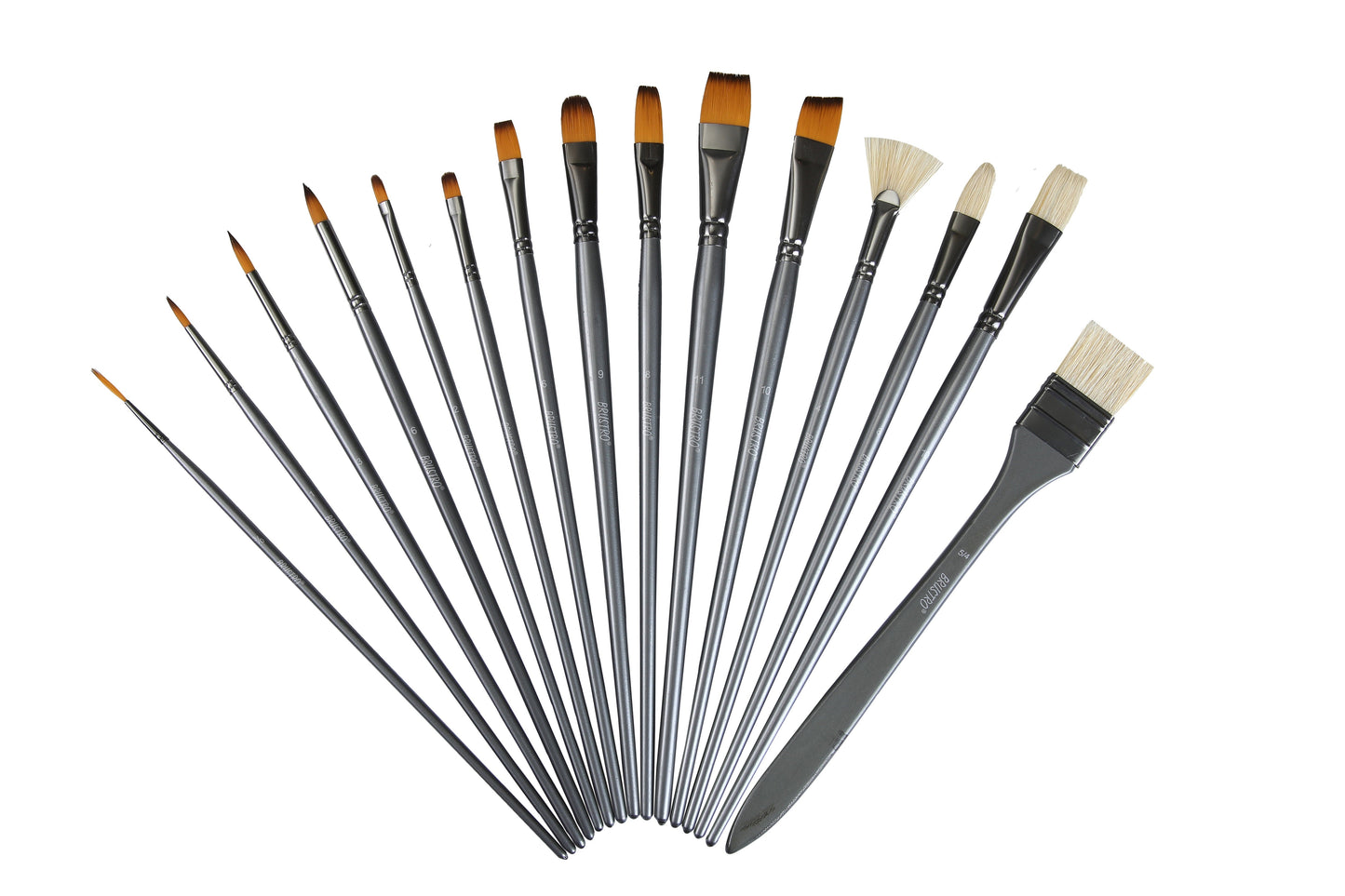 Brustro Artists’ Mixed Hair Brush Set of 15 IN PU BAG