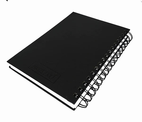 BRUSTRO Artists Wiro Bound Sketch Book | Spiral | A5 Size | 120 Pages, 160 GSM | Ideal for Students and Adults, School, Office, Drawing, Sketching, Mandala, Shading Art | Medium Surface, Natural Grain
