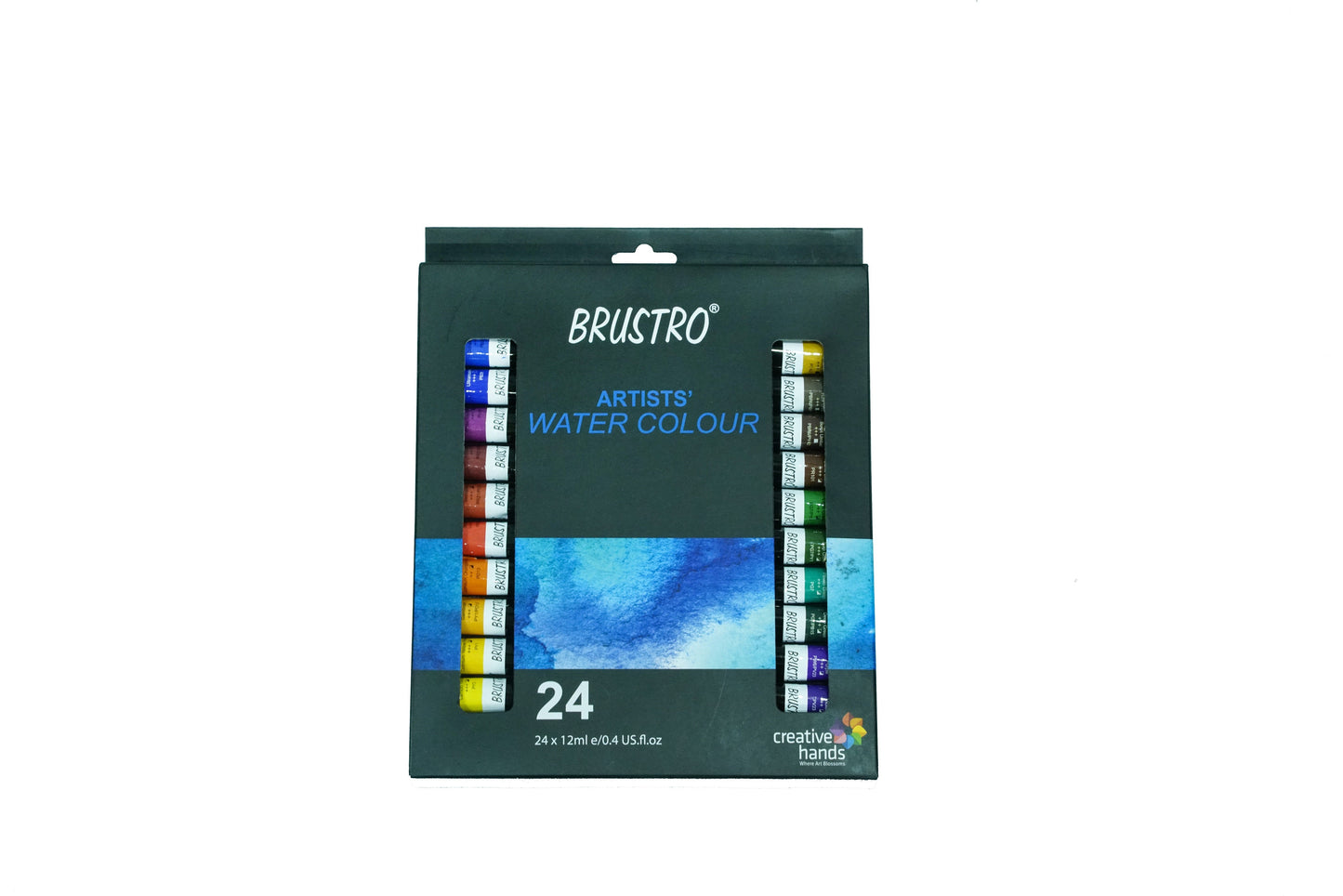 BRUSTRO ARTISTS' WATERCOLOUR SET OF 24 COLOURS X 12ML TUBES