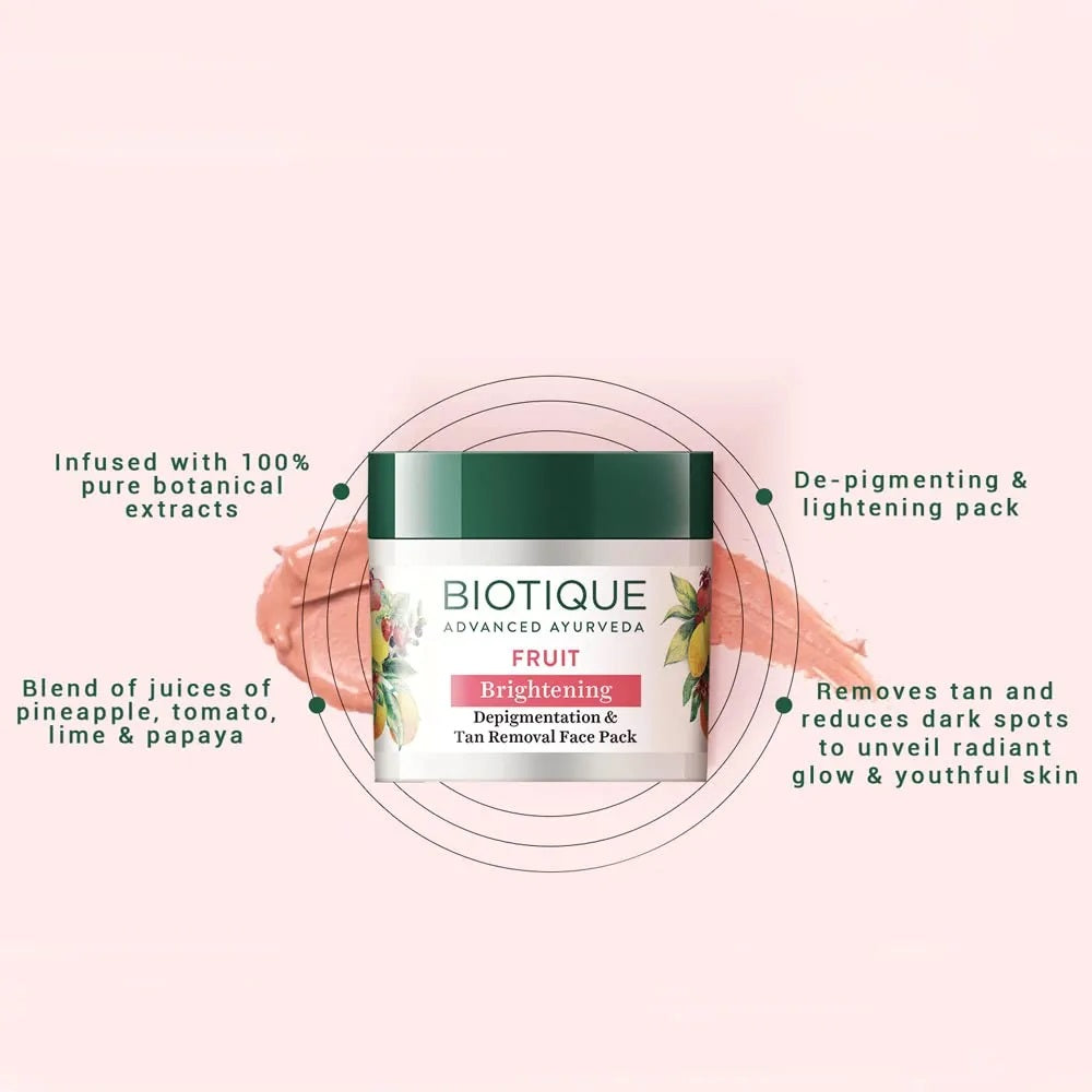Biotique Fruit Brightening Depigmentation & Tan Removal Face Pack