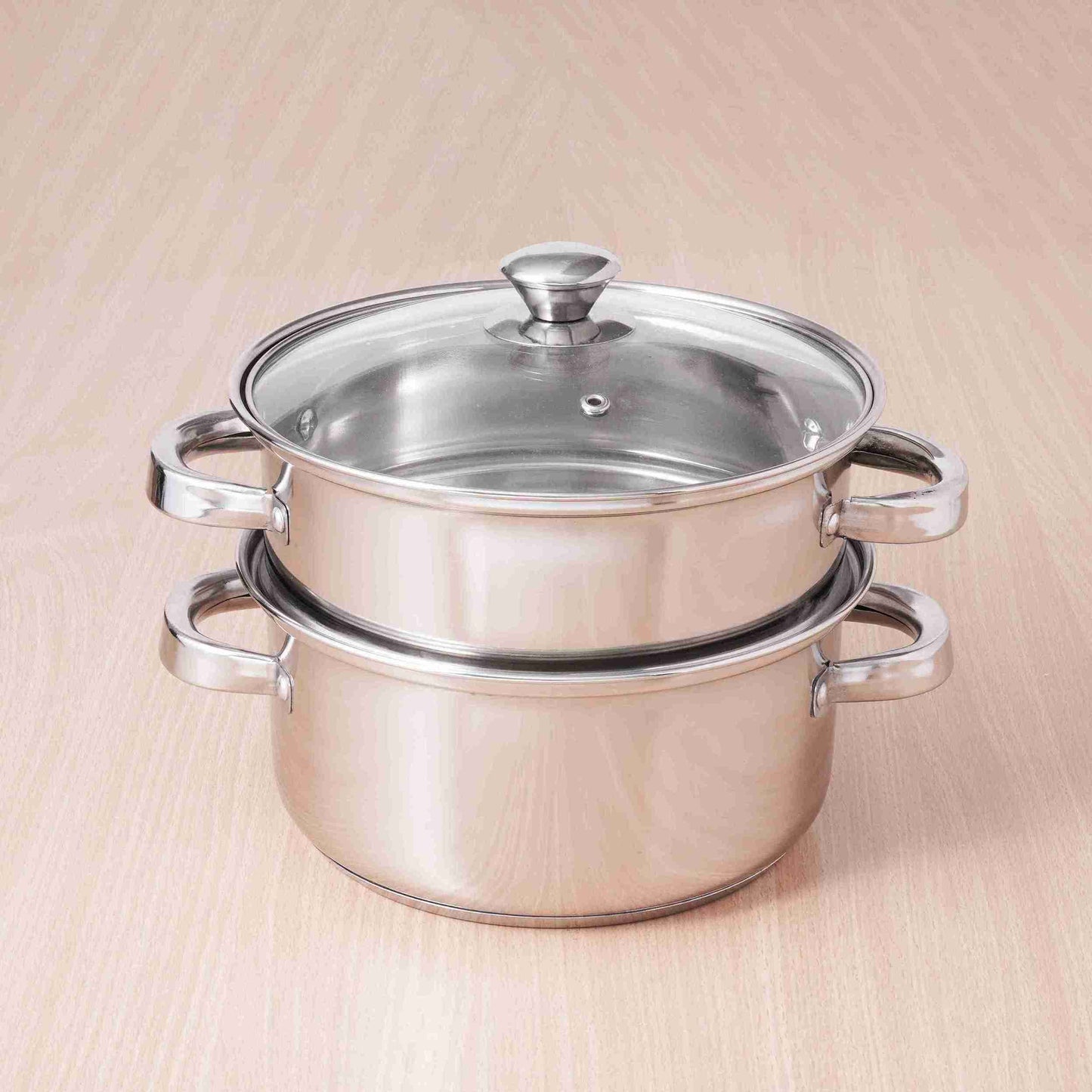 Tri-steel Multi Purpose Stainless Steel Steamer with Sandwich bottom | Vegetable Steamer | Khandvi/Modak/Momo Maker | Steaming Pot 1.42 Kg / 1.9 Kg, 2 Tier / 3 Tier