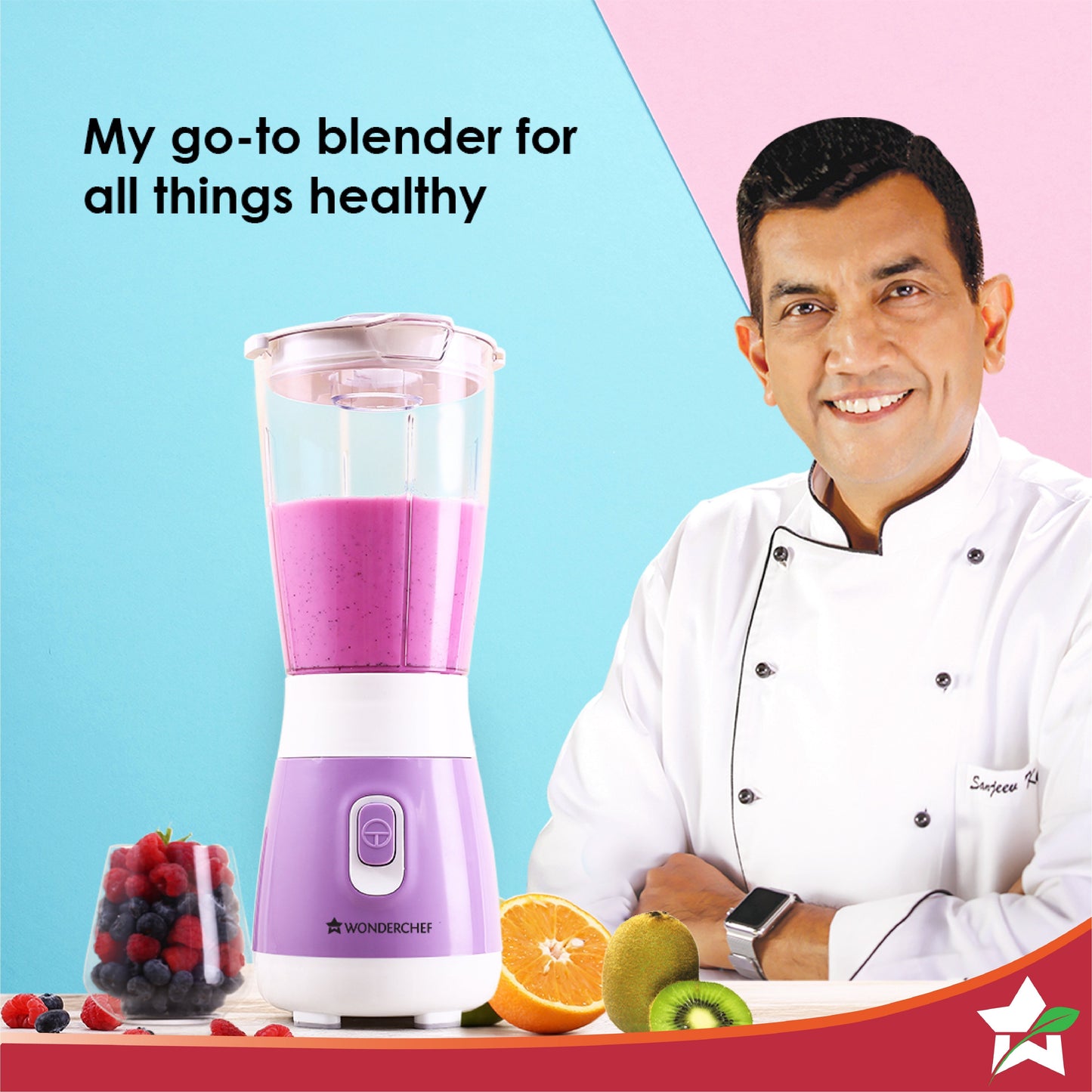 Wonderchef Renewed Orchid Personal Blender, 250W Copper Motor, 600ml Transparent Jar, Stainless Steel Blades for Perfect Blending, Hassle Free Blending of Fruits & Vegetable Juices, Protein Shakes, Smoothies