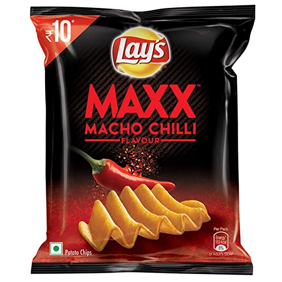 50x Lays Maxx Macho Chilli Chips, 22.5g each (Pack of 50)