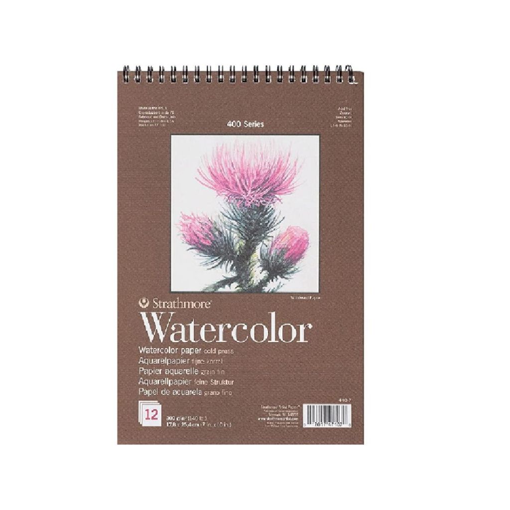 Strathmore 400 Series Artist Watercolour Paper Pad | Cold Press Texture Acid Free Paper With Strong Surfaces Intermediate Grade Watercolour Paper | 300 Gsm, 12 Sheets, 47.7 X 63.5 Cm
