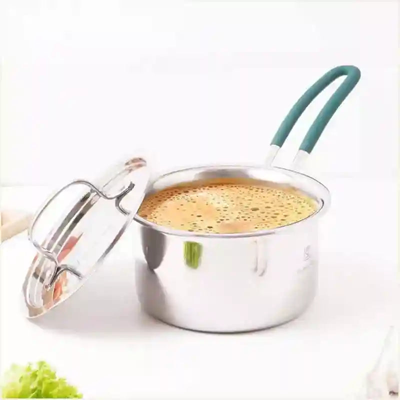 TurboCuk Tri-ply Stainless Steel Tea/Milk Pan/Saucepan+ Steel Lid, Premium Quality, 3 Layer Thick Body, 100% Toxin-free, Non-stick, Induction & Gas, 1.4/2/3L