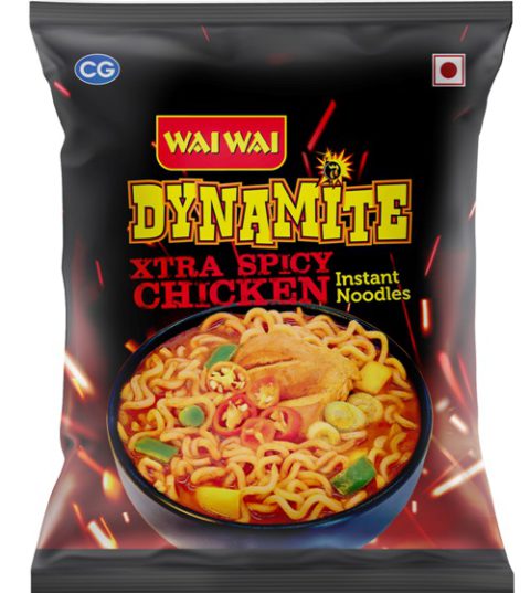 25x Wai Wai Dynamite (Extra Spicy Chicken), Pack of 25 (100g each)