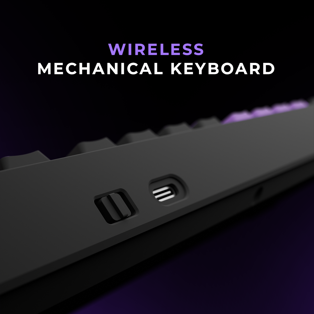 Swarm Black Purple Wireless Gaming Keyboard