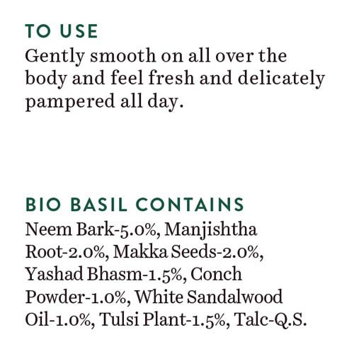 Biotique Bio Basil and Sandalwood Refreshing Body Powder - 150 gm