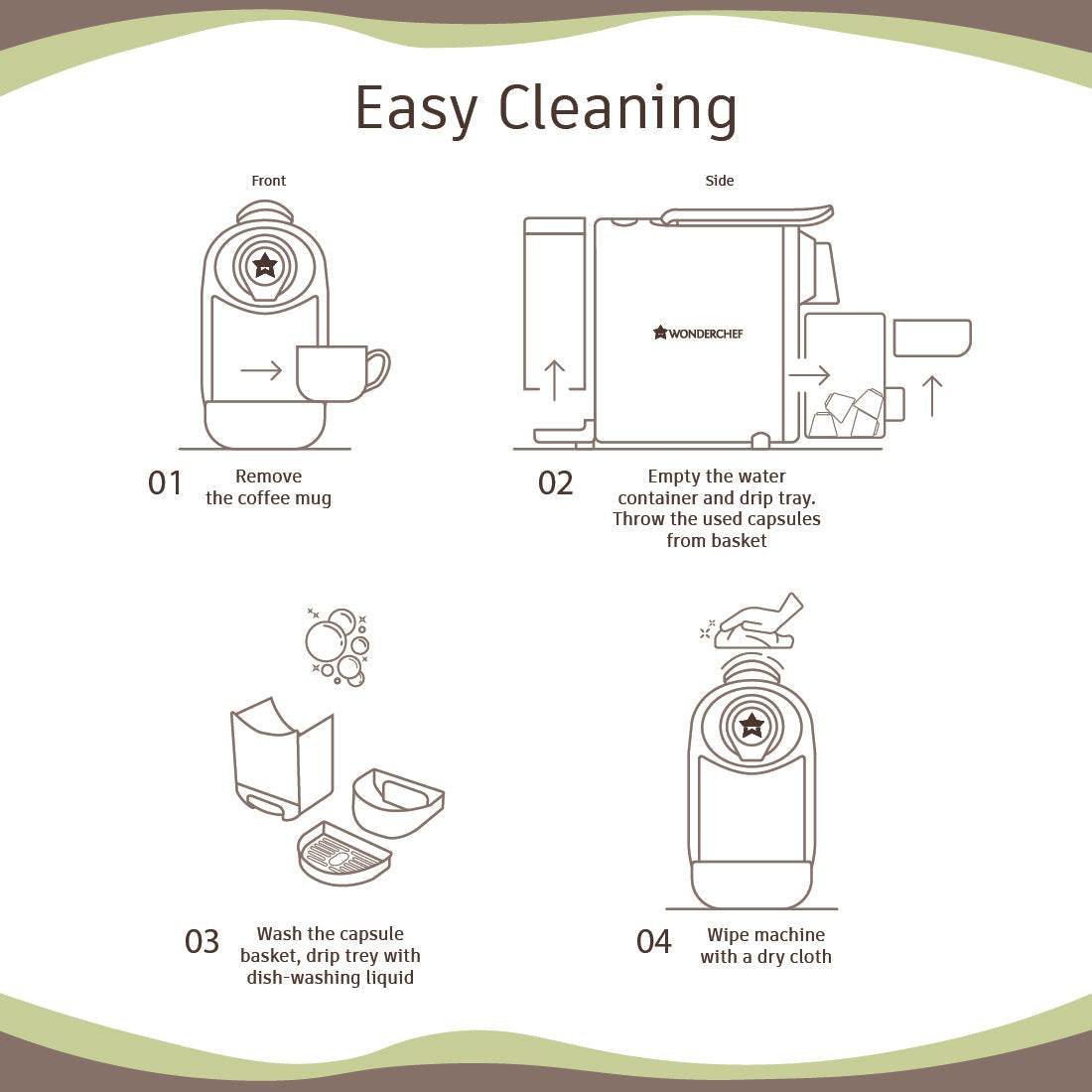 Wonderchef Renewed Regalia Capsule Coffee Machine with Frother | Compatible with Nespresso Capsules | 3 Coffee Shot options - Ristretto, Espresso, Lungo | Patented Capsule Ejection System | 1400W | 1 Year Warranty