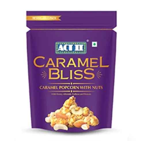 ACT II READY TO EAT POPCORN CARAMEL BLISS CARAMEL POPCORN WITH NUTS 80G