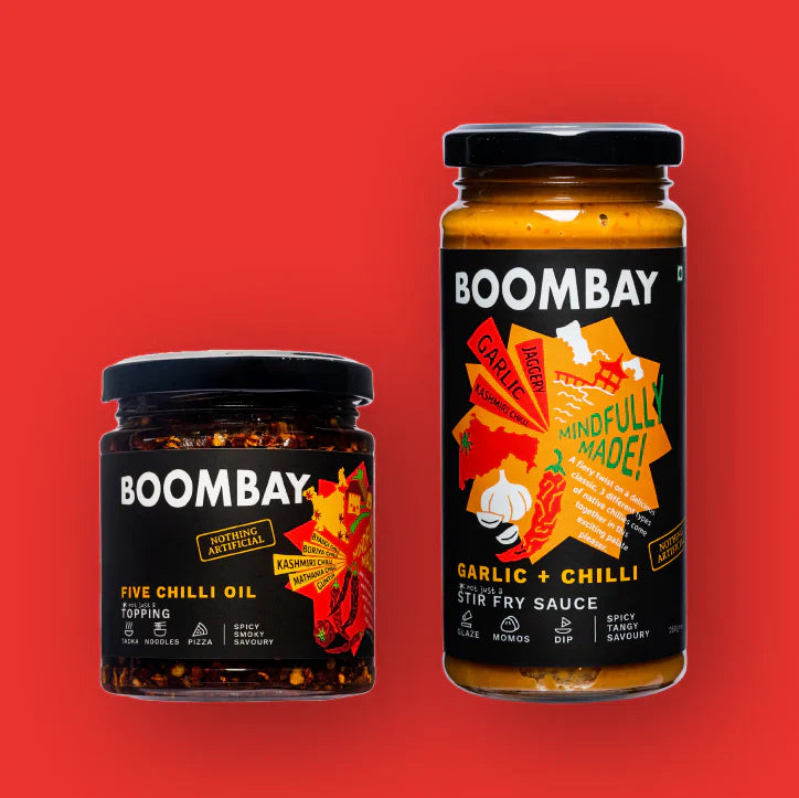 Boombay Most Loved Spicy Flavour Bombs: Five Chilli Oil & Garlic + Chilli