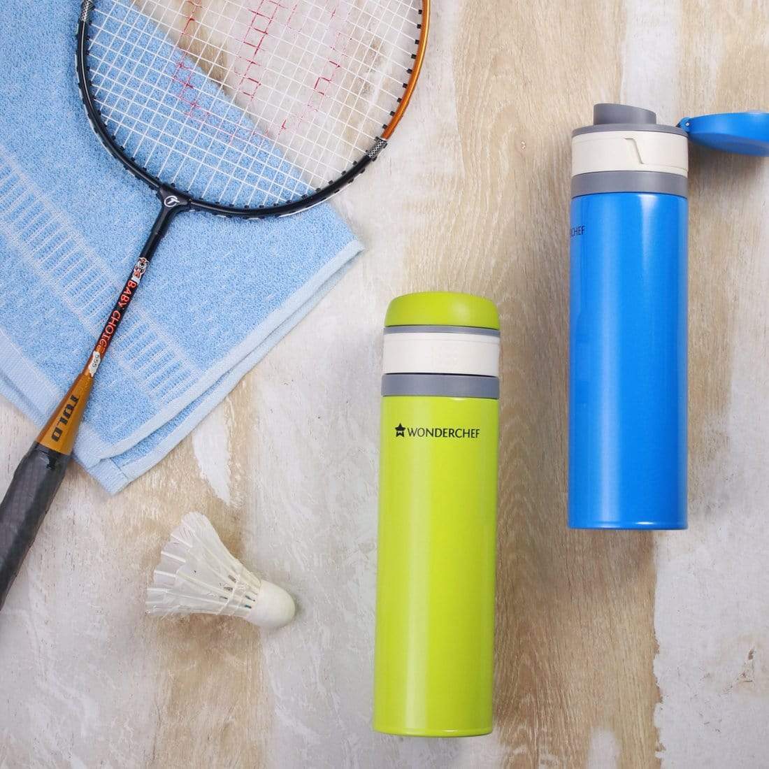 Uni-Bot, 500ml, Double Wall Stainless Steel Vacuum Insulated Hot and Cold Flask, Ultra Light, Spill and Leak Proof, 2 Years Warranty, Blue