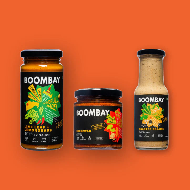 Boombay Most Loved Pantry Essentials: Lime Leaf + Lemongrass, Schezwan & Roasted Sesame