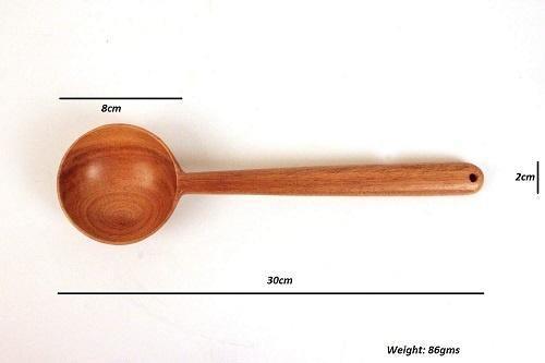 100% Natural Neem Wood Cooking & Serving Spoons/Spatula/Ladles, Set of 3, Toxin-free, Anti-microbial