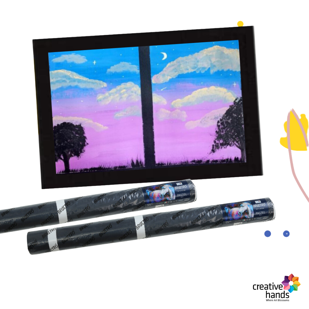 Brustro Pastel Paper Roll, Shade - Black, Size - 75 cm (30") X 10 mtr