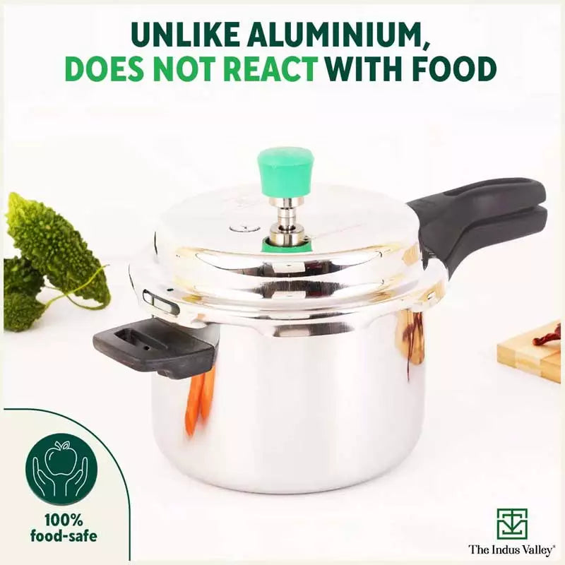 3L+5L RapidCuk Tri-ply Stainless Steel Pressure Cooker Combo, Premium Quality, 3 Layer Thick Body, Heavy Bottom, 5Yr Warranty, ISI Certified, Induction & Gas, Free ₹600 Wood Chopping Board