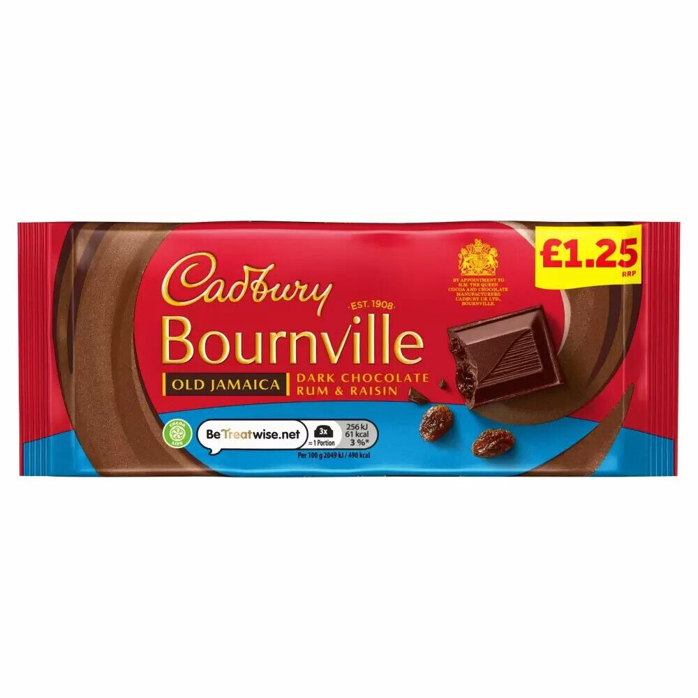 Cadbury Bournville Old Jamaica Chocolate Bar 100g Bar