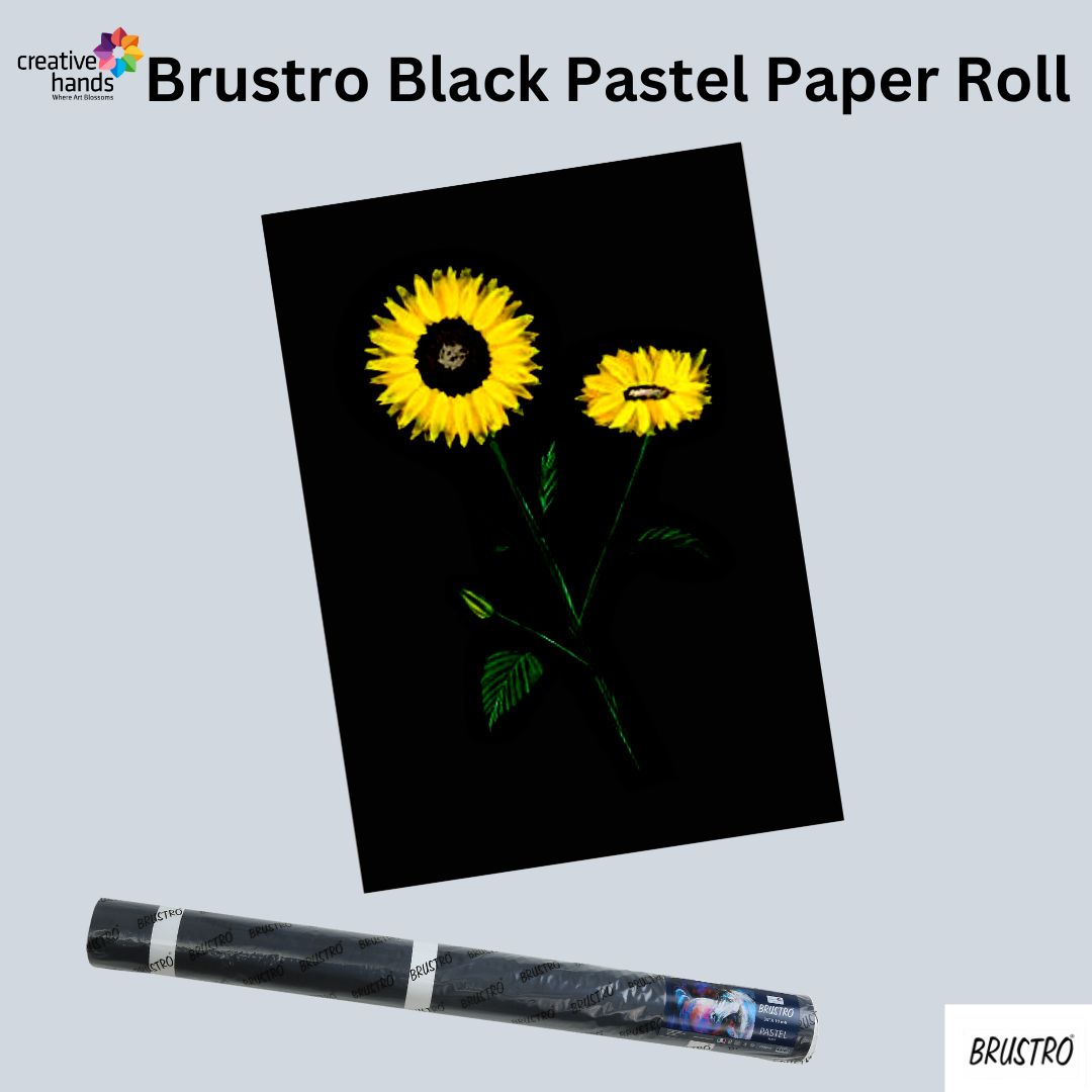 Brustro Pastel Paper Roll, Shade - Black, Size - 75 cm (30") X 10 mtr