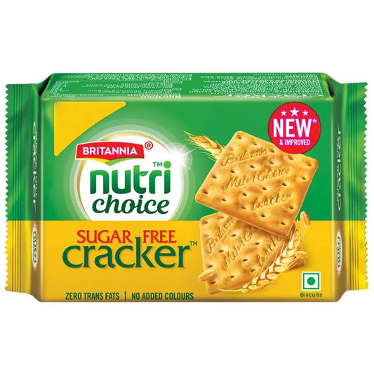 Britannia Nutri Choice Sugar Free Cream Cracker Biscuits - Thin, Light, Crispy, 67 g