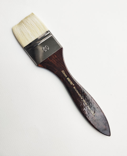 Brustro Artists Bristlewhite Flat Brush Series 1008 - Wide Brush, Size - 50mm (for Oil & Acrylic)