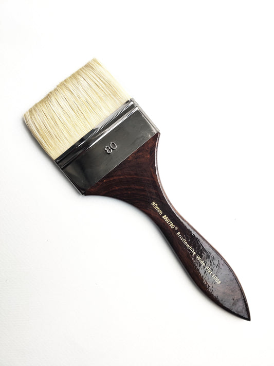 Brustro Artists Bristlewhite Flat Brush Series 1008 - Wide Brush, Size - 80mm (for Oil & Acrylic)