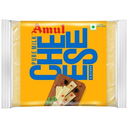 Amul Cheese Slices - Rich In Protein, Wholesome, No Added Sugar, 100 g (5 Slices)