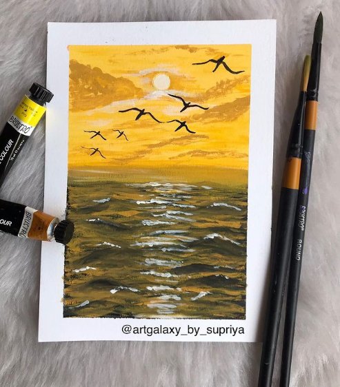 Brustro Artists’ Metallic Acrylic Set of 24 and Taklon Brush Set of 10 with 4 Canvas Boards