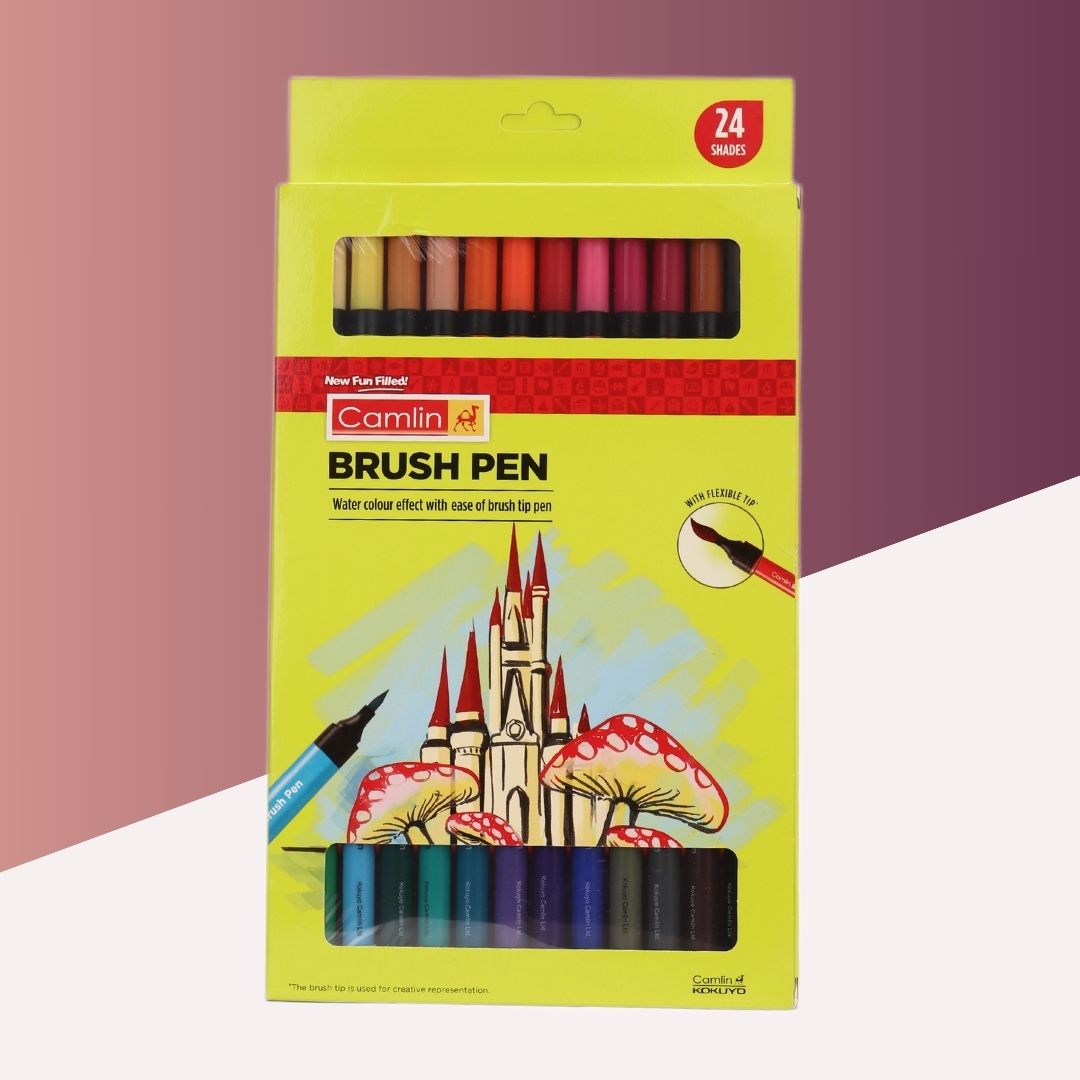 Camlin ColorSplash Brush Pen for Effortless Artistry ( Pack Of 24 )