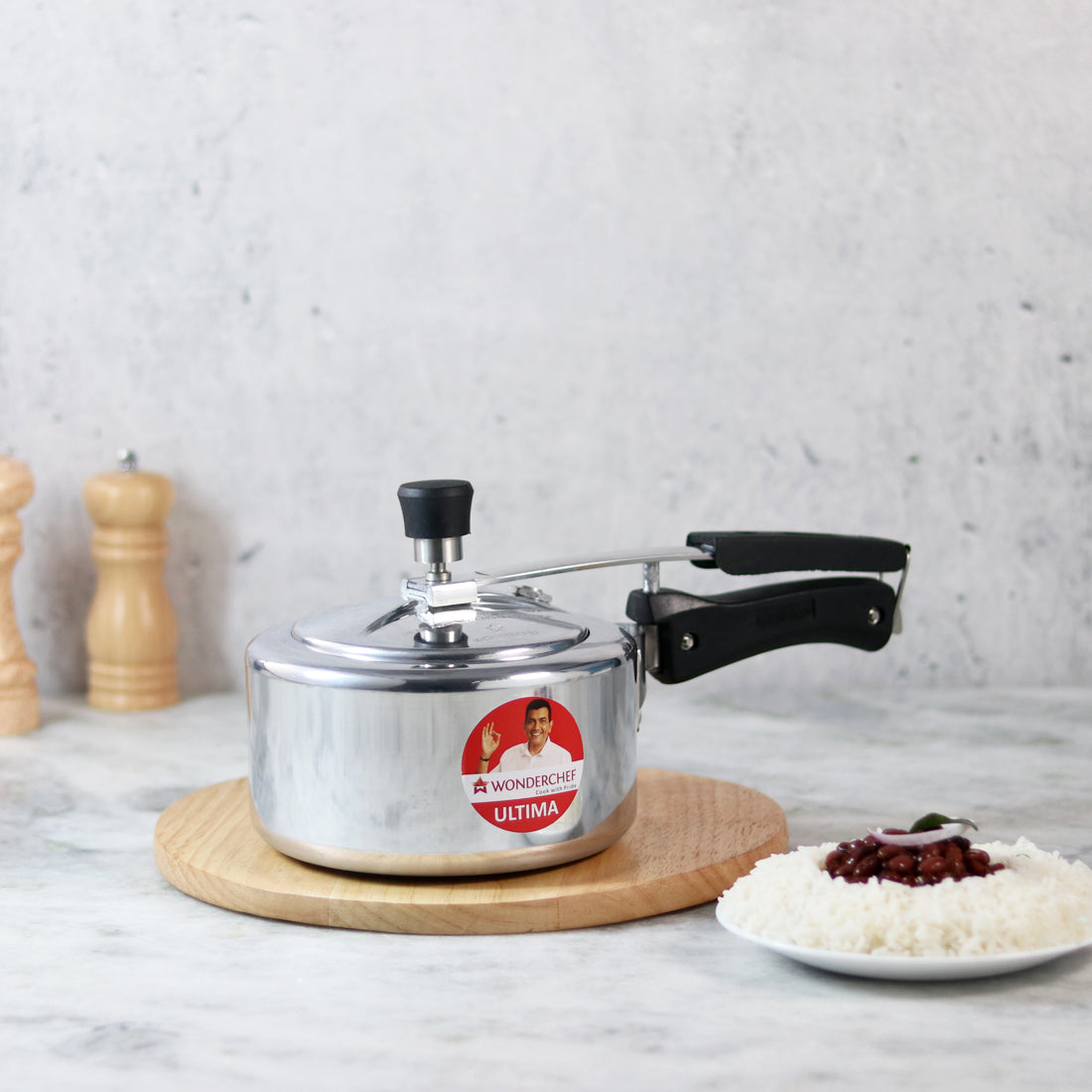 Ultima Induction Base 2L Aluminium Pressure Cooker With inner Lid