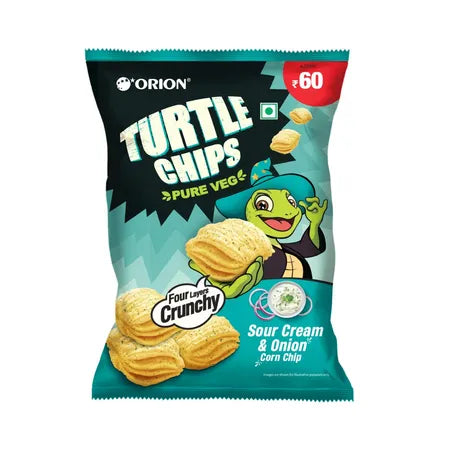 50x Orion Turtle Chips - Sour Cream N Onion Korean Corn Chips - Pack of 50 (70GM each)